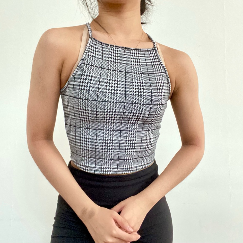 H&M Gingham Cropped Halter